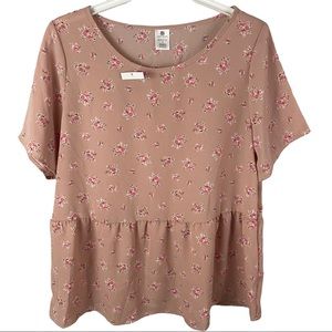 COZY ROZY floral pleated cami blouse women’s Size Small
